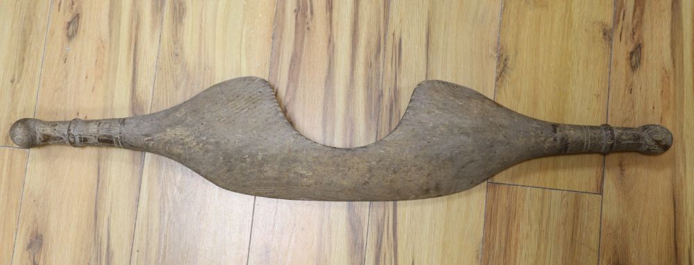 A 19th century carved wood dairy yoke